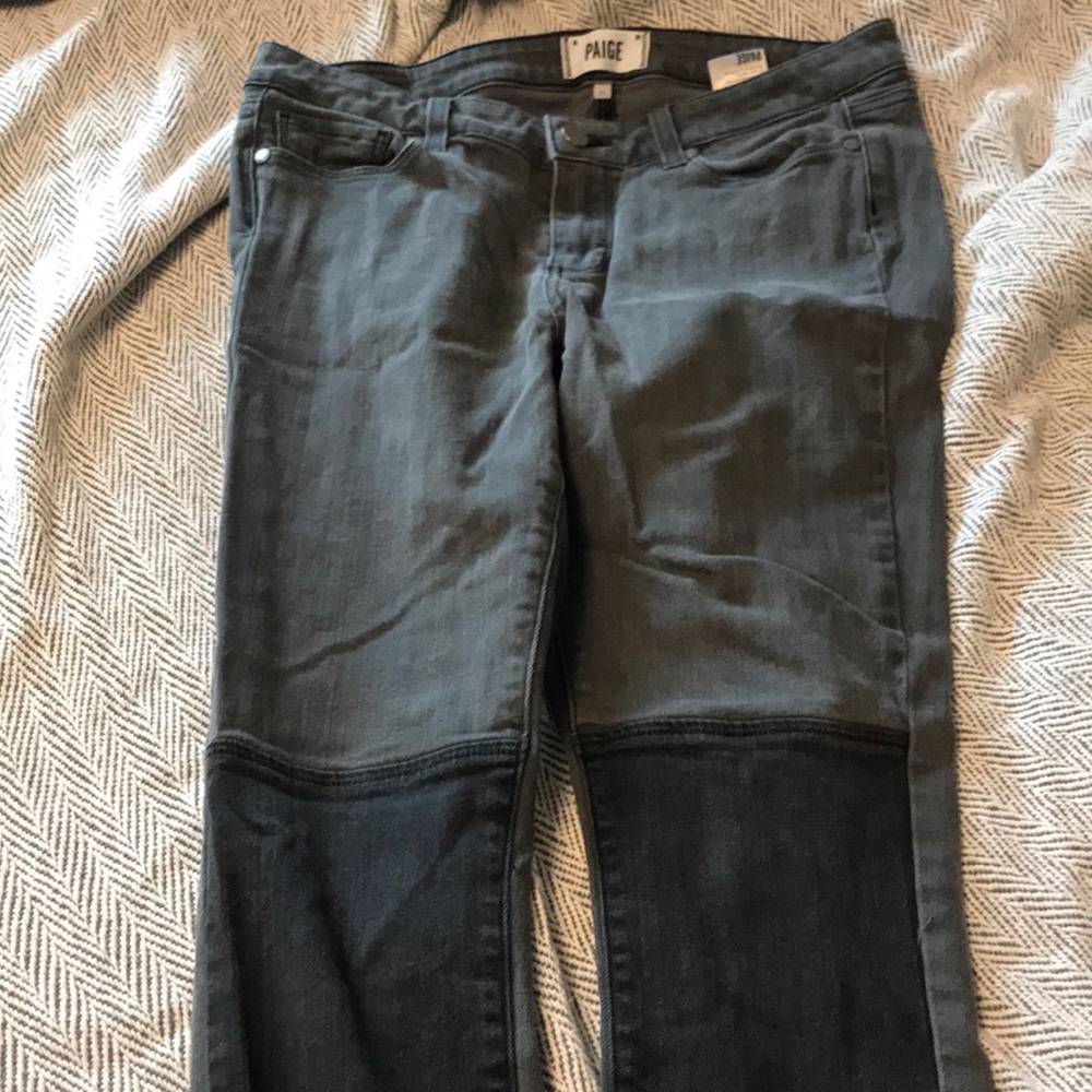 Paige grey moto ankle jeans